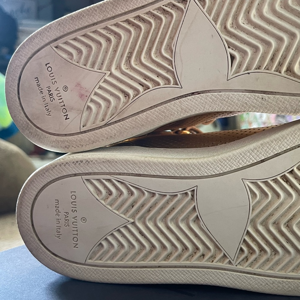 Louis Vuitton Women’s Gold Hightop Boombox Sneaker Boot - Velcro Authentic Sz 38 - Picture 15 of 15